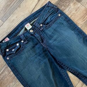 True Religion jeans, purple stitch. Women, size 31. Excellent condition